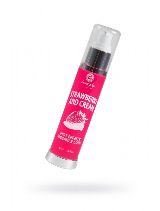 Массажное масло 2-в-1 с разогревающим эффектом и вкусом клубники со сливками - 50 мл. - Secret Play - купить с доставкой в Бийске