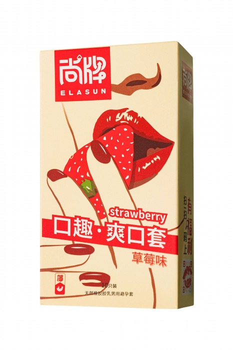 Презервативы Elasun Strawberry с аромато клубники - 10 шт. - Elasun - купить с доставкой в Бийске