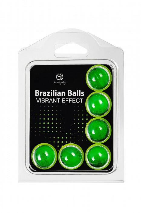 Набор из 6 шариков с массажным маслом Brazilian Balls с эффектом вибрации - Secret Play - купить с доставкой в Бийске