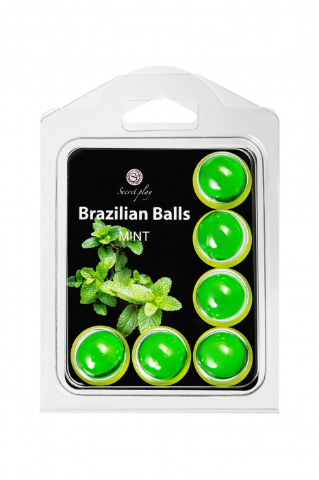 Набор из 6 шариков с массажным маслом Brazilian Balls с ароматом мяты - Secret Play - купить с доставкой в Бийске