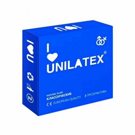 Классические презервативы Unilatex Natural Plain - 3 шт. - Unilatex - купить с доставкой в Бийске