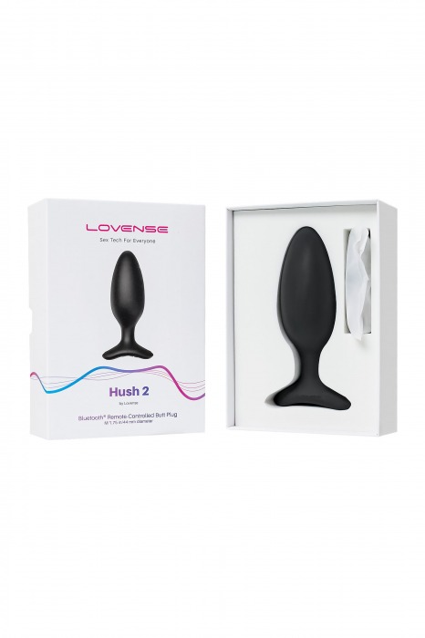 Черная анальная втулка LOVENSE Hush 2 (M) - 13,5 см. - Lovense