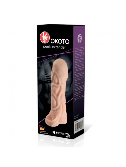 Телесная насадка-удлинитель Okoto с богатым рельефом поверхности - 16 см. - Sitabella - в Бийске купить с доставкой