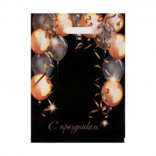 Пакет с вырубной ручкой и принтом в виде шариков (30х40 см) - Сима-Ленд - купить с доставкой в Бийске