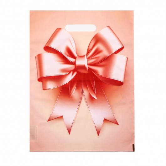 Пакет с принтом в виде банта с вырубной ручкой (30х40 см) - Сима-Ленд - купить с доставкой в Бийске