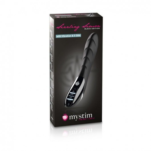 Вибратор с электростимуляцией Sizzling Simon Black Edition - 27 см. - MyStim - купить с доставкой в Бийске