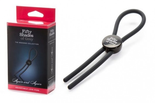 Тёмно-серое эрекционное кольцо с зажимом Again and Again Adjustable Cock Ring - Fifty Shades of Grey - в Бийске купить с доставкой