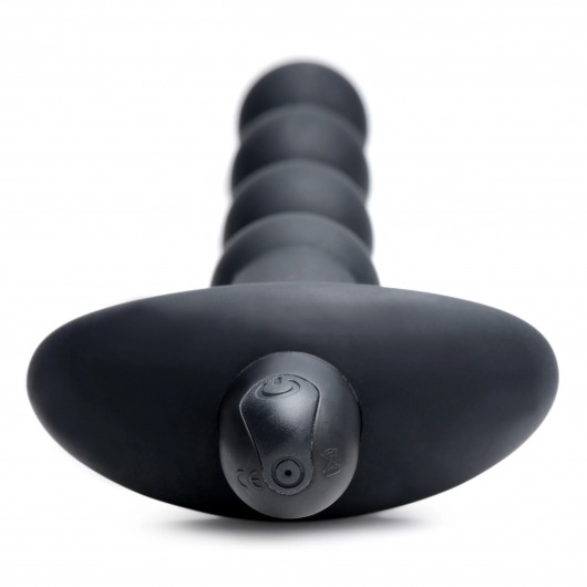 Черные анальные бусы с вибрацией и пультом ДУ 28X Remote Control Vibrating Silicone Anal Beads - 19 см. - XR Brands