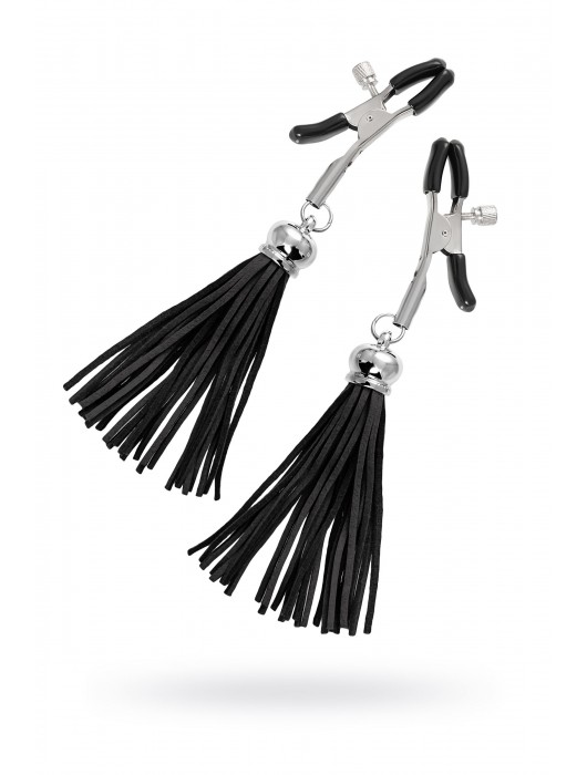 Зажимы на соски «Прищепки» с черными кисточками из замши - Pecado - купить с доставкой в Бийске