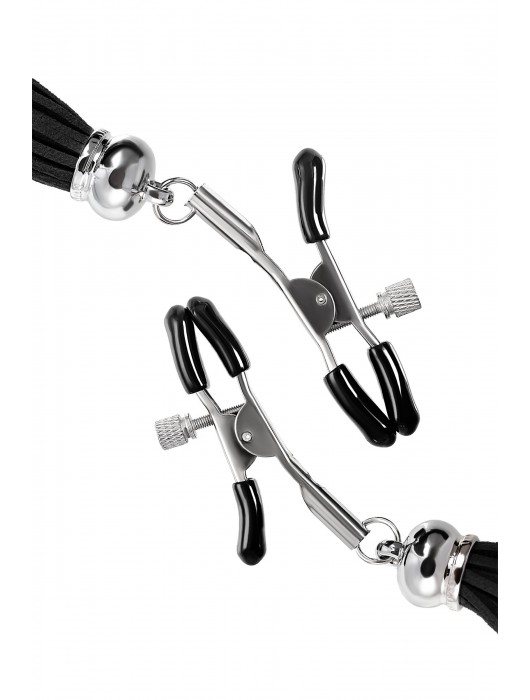 Зажимы на соски «Прищепки» с черными кисточками из замши - Pecado - купить с доставкой в Бийске