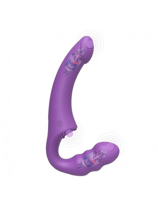 Фиолетовый безремневой страпон Straples Strap-On Dildo - Erokay - купить с доставкой в Бийске