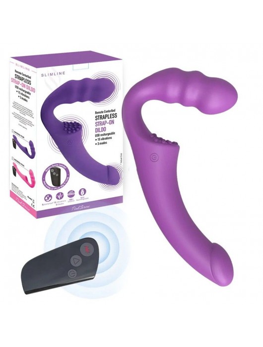 Фиолетовый безремневой страпон Straples Strap-On Dildo - Erokay - купить с доставкой в Бийске