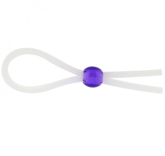 Прозрачное лассо с фиолетовой бусиной SILICONE COCK RING WITH BEAD LAVENDER - NMC - в Бийске купить с доставкой