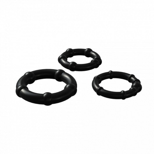 Набор из 3 черных эрекционных колец Babooom Ring Set - Adrien Lastic - в Бийске купить с доставкой