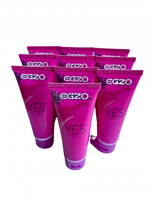 Набор из 10 согревающих лубрикантов на водной основе Egzo Yes (по 50 мл.) - EGZO - купить с доставкой в Бийске