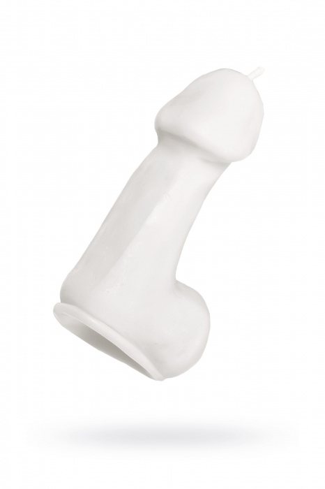 Белая свеча в форме пениса - 47 гр. - Pecado - купить с доставкой в Бийске