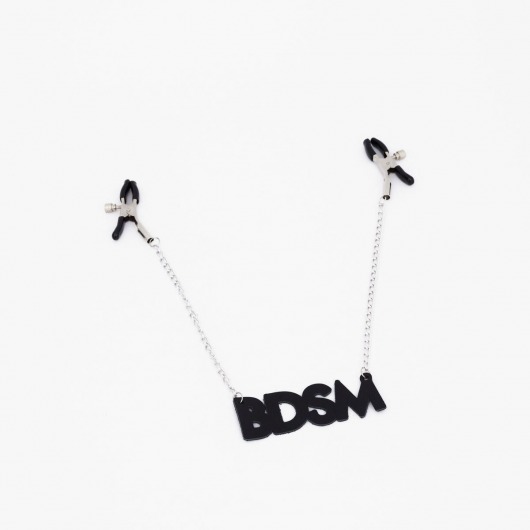 Зажимы на соски с кожаной подвеской BDSM - Crazy Handmade - купить с доставкой в Бийске