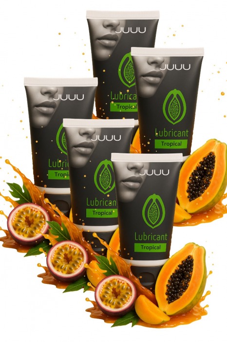Набор из 5 съедобных лубрикантов JUJU со вкусом тропических фруктов - JuJu - купить с доставкой в Бийске