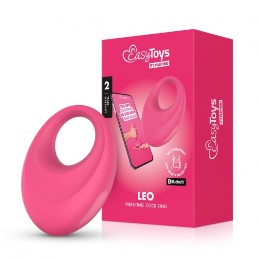 Розовое интерактивное эрекционное виброкольцо Leo - Easy toys - в Бийске купить с доставкой