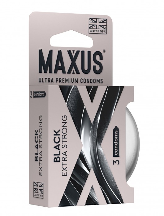 Черные утолщенные презервативы MAXUS Extra Strong с железным кейсом - 3 шт. - Maxus - купить с доставкой в Бийске