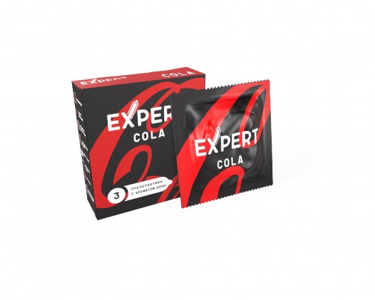 Презервативы с ароматом колы Expert Cola - 3 шт. - Expert - купить с доставкой в Бийске