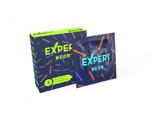 Светящиеся в темноте презервативы Expert Neon - 3 шт. - Expert - купить с доставкой в Бийске