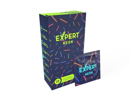 Светящиеся в темноте презервативы Expert Neon - 15 шт. - Expert - купить с доставкой в Бийске