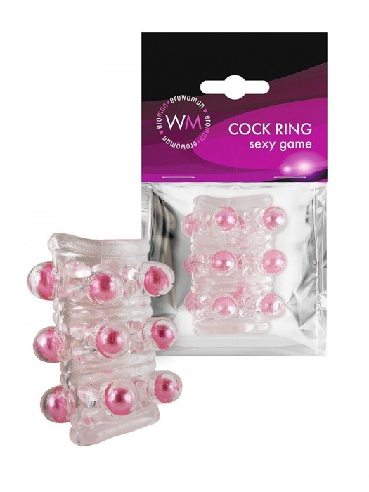 Прозрачная сквозная насадка на пенис с цветными шариками - Erowoman-Eroman - в Бийске купить с доставкой