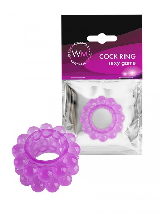 Лиловое эрекционное кольцо с 2 рядами стимулирующих шариков - Erowoman-Eroman - в Бийске купить с доставкой