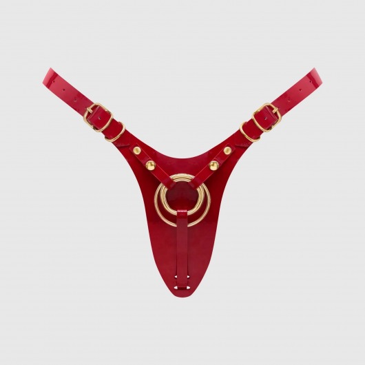 Красный пояс для фиксации насадок Strap-On-Me Leatherette Harness Fabulous - Strap-on-me - купить с доставкой в Бийске