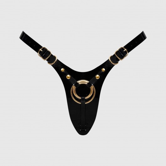 Черный пояс для фиксации насадок Strap-On-Me Leatherette Harness Fabulous - Strap-on-me - купить с доставкой в Бийске