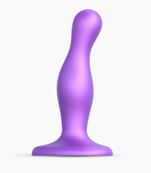 Фиолетовая насадка Strap-On-Me Dildo Plug Curvy size S - Strap-on-me - купить с доставкой в Бийске