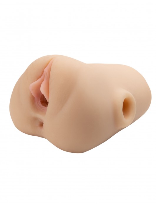 Телесный мастурбатор с вибрацией Double Pounder Vibrating Squeeze Stroker - Pipedream - в Бийске купить с доставкой