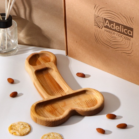 Деревянное блюдо для подачи в форме члена (25 х 16,5 х 1,7 см) - Сима-Ленд - купить с доставкой в Бийске