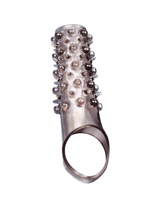 Дымчатая насадка на пенис с шипами и выпуклостями - 12 см. - Sex Expert - в Бийске купить с доставкой