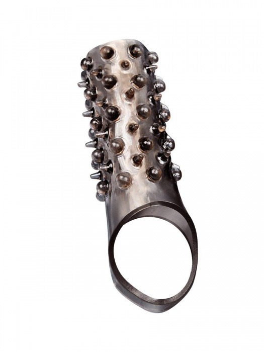 Дымчатая насадка на пенис с шипами и выпуклостями - 12,5 см. - Sex Expert - в Бийске купить с доставкой