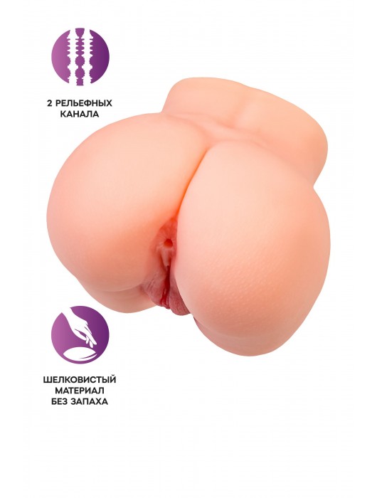 Реалистичный мастурбатор в форме попки с двумя любовными входами - No Name - в Бийске купить с доставкой