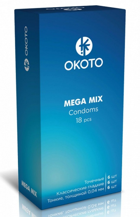 Презервативы OKOTO Mega Mix - 18 шт. - Sitabella - купить с доставкой в Бийске