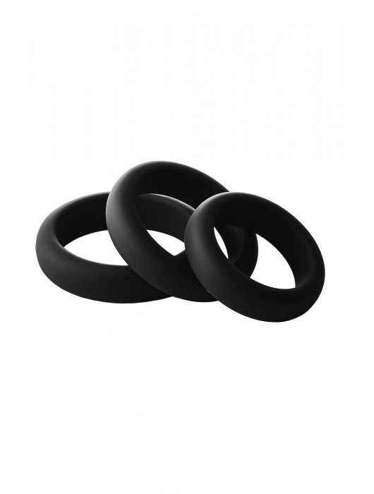 Набор из 3 черных эрекционных колец Smooth Silicone Cockring Pack - Dream Toys - в Бийске купить с доставкой