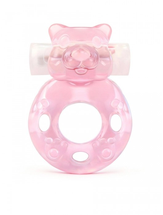 Розовое эрекционное виброкольцо в форме мишки - 1137 - в Бийске купить с доставкой