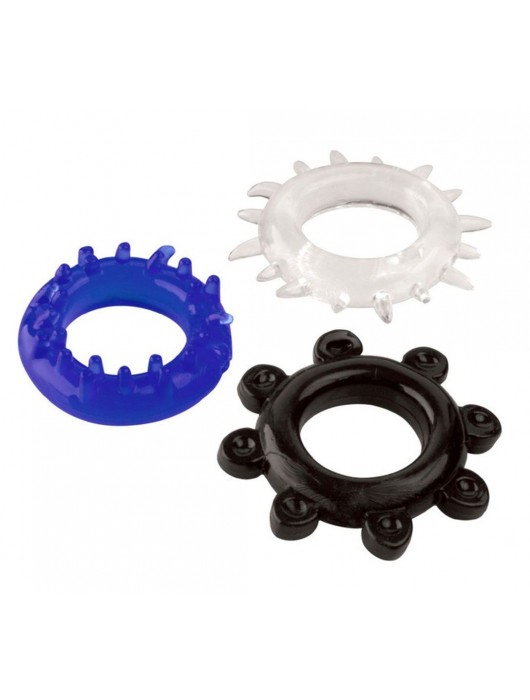 Набор из 3 эрекционных колец разного цвета и рельефа - Boys of Toys - в Бийске купить с доставкой