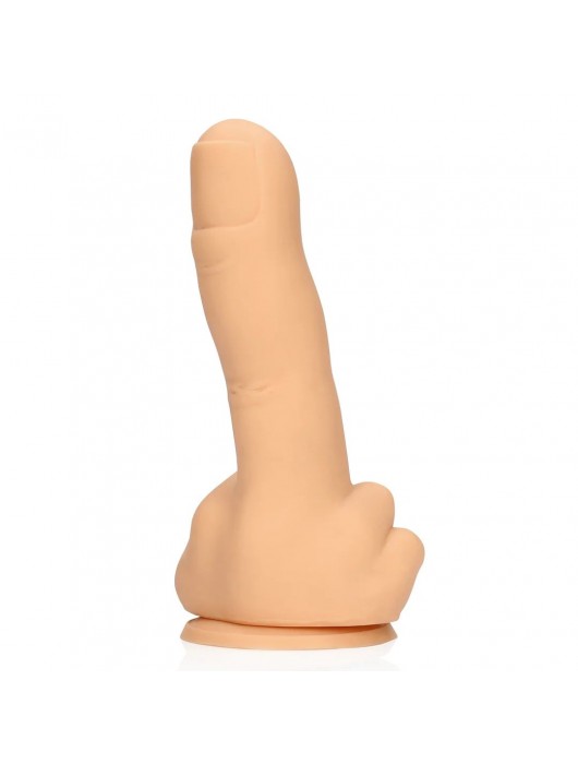 Телесный фаллоимитатор в форме пальца Up Yours - 15,5 см. - Shots Media BV