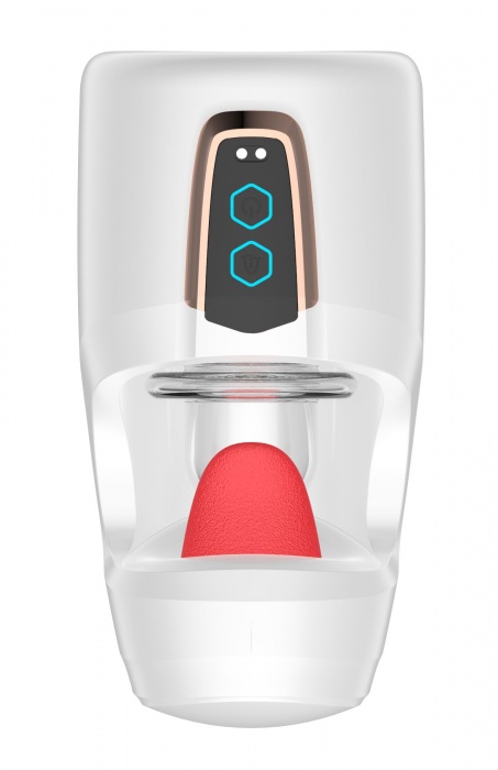 Белый мастурбатор с язычком и возвратно-поступательными движениями - Secwell - в Бийске купить с доставкой