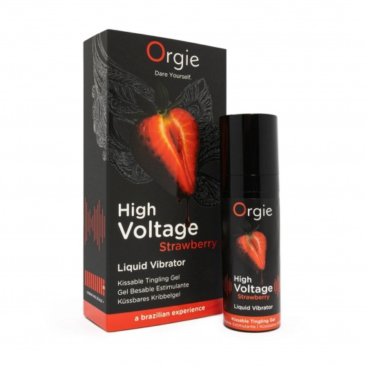 Жидкий вибратор Orgie High Voltage Strawberry - 15 мл. - ORGIE - купить с доставкой в Бийске