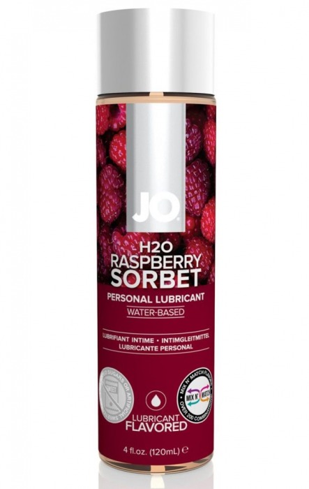 Лубрикант на водной основе с ароматом малины JO Flavored Raspberry Sorbet - 120 мл. - System JO - купить с доставкой в Бийске