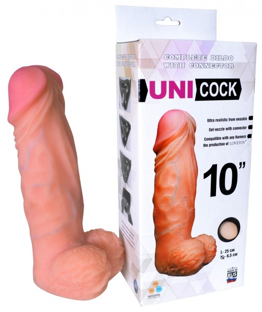 Фаллическая насадка Харнесс UNICOCK 10  - 25 см. - LOVETOY (А-Полимер) - купить с доставкой в Бийске