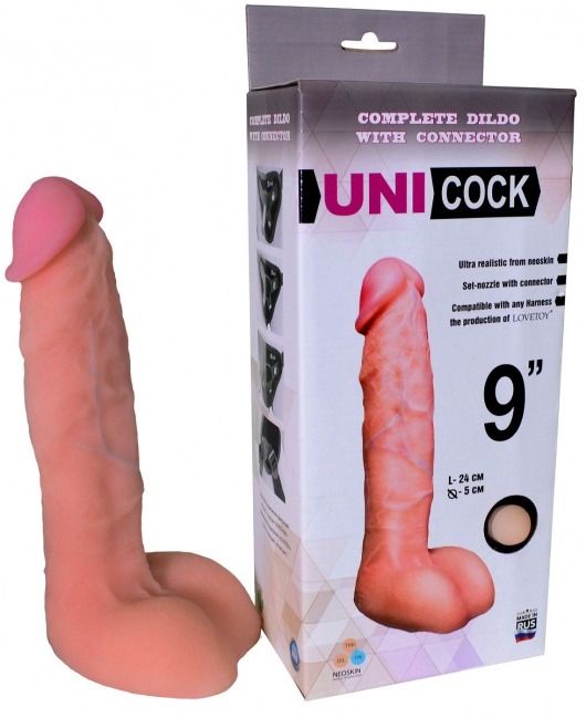 Фаллическая насадка Харнесс UNICOCK 9  - 24 см. - LOVETOY (А-Полимер) - купить с доставкой в Бийске