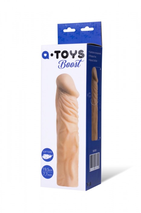 Насадка с ярко выраженной головкой и рельефным стволом - 19 см. - A-toys - в Бийске купить с доставкой