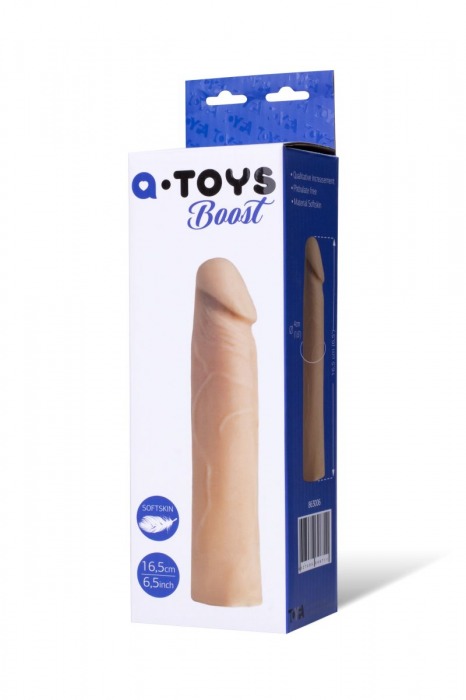 Реалистичная насадка с ярко выраженной головкой - 16,5 см. - A-toys - в Бийске купить с доставкой Реалистичная насадка с ярко выраженной головкой - 16,5 см. - A-toys - в Бийске купить с доставкой