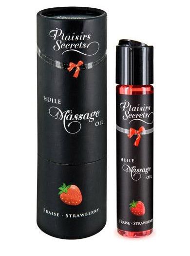 Массажное масло с ароматом клубники Huile de Massage Gourmande Fraise des Bois - 59 мл. - Plaisir Secret - купить с доставкой в Бийске